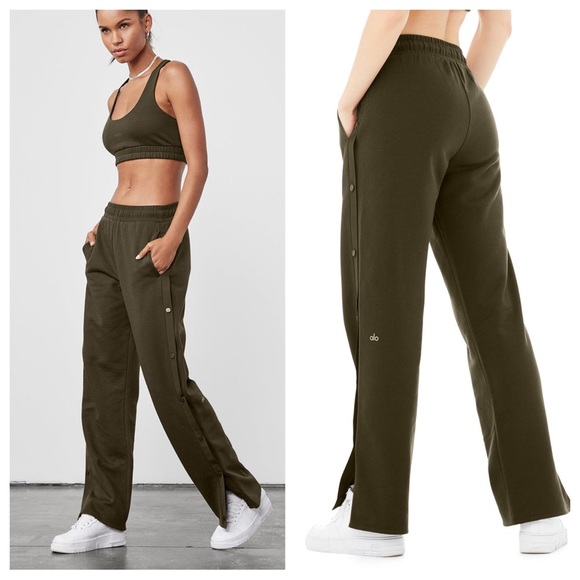 ALO Yoga Pants - Alo yoga the courtside tear away snap button sweat pant